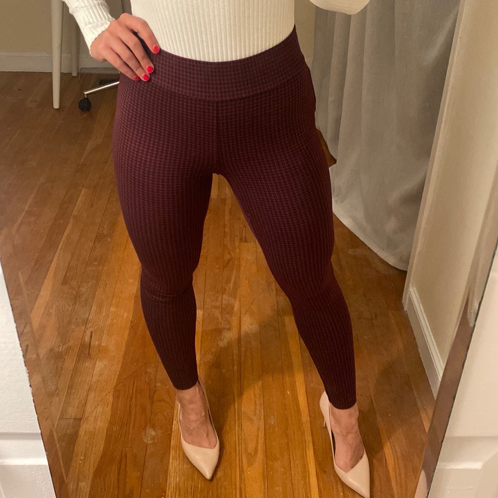 LOFT Houndstooth Stretch Pants / Leggings